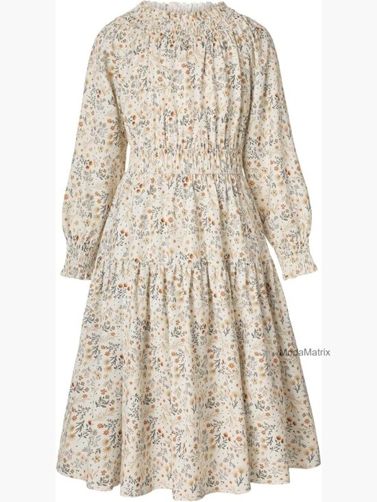 Other - Girls Long Sleeve Floral Midi Dress High Waist Pockets